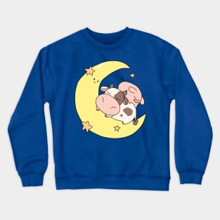 Crescent Moon Cow and Pig Crewneck Sweatshirt